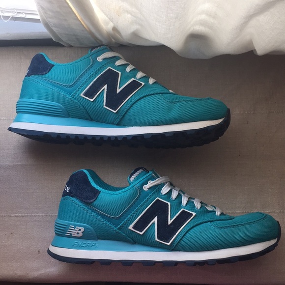 new balance 574 aqua blue